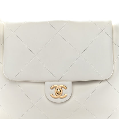 Chanel Calfskin Quilted Small Maxi Chain Hobo White 8 of 10