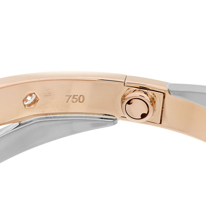 Cartier 18K Pink White Gold 12 Diamond Double LOVE Bracelet 17 7 of 8