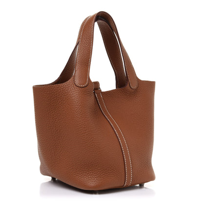 Hermes Taurillon Clemence Picotin Lock 18 PM Gold 3 of 10