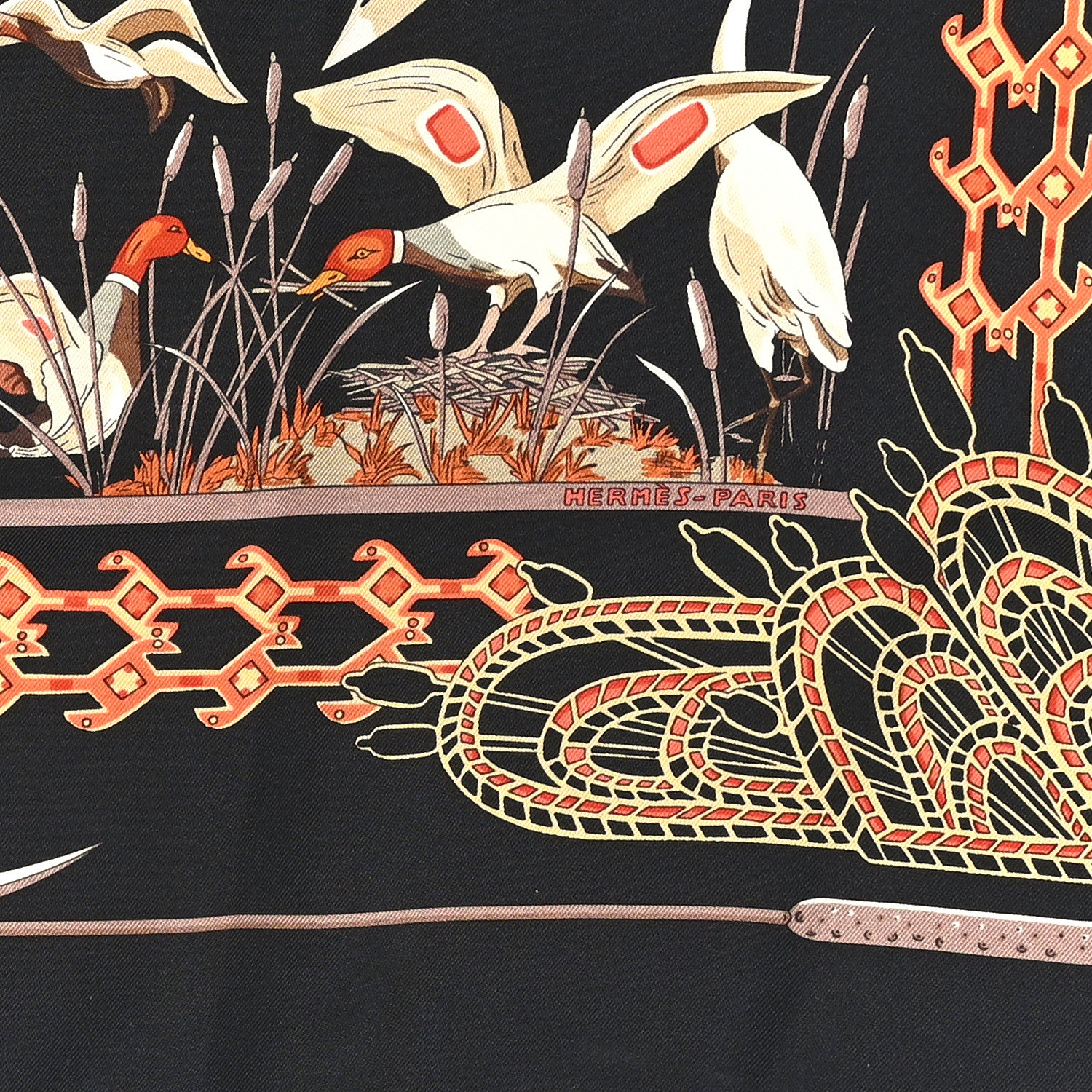 Hermes Silk Libres Comme L'Air Scarf 90 Black 6 of 10