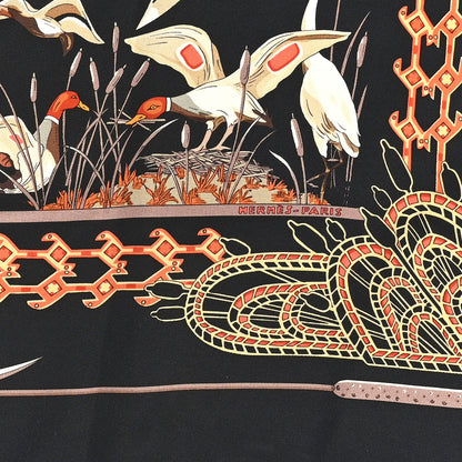 Hermes Silk Libres Comme L'Air Scarf 90 Black 6 of 10