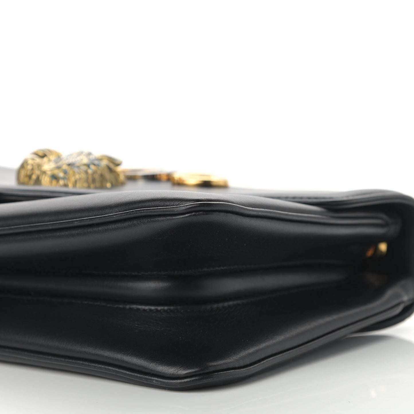 Vitello Palmellato Lux Crystal Medium Rajah Shoulder Bag Black