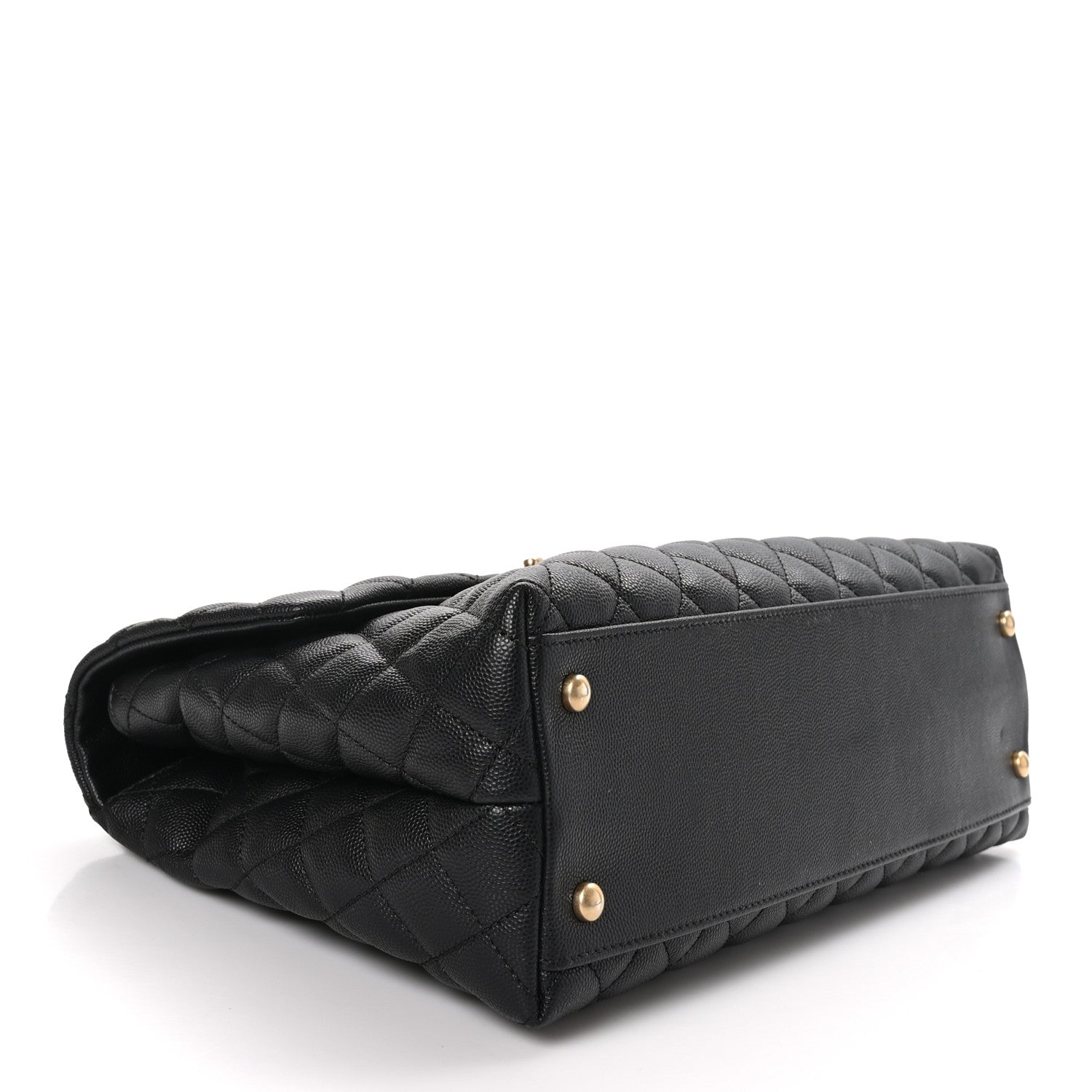 Chanel Caviar Lizard Quilted Medium Coco Handle Flap Black 4 of 10