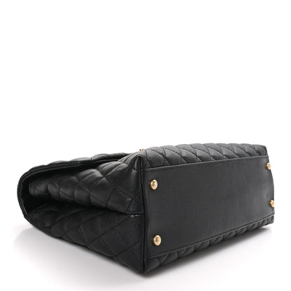 Chanel Caviar Lizard Quilted Medium Coco Handle Flap Black 4 of 10