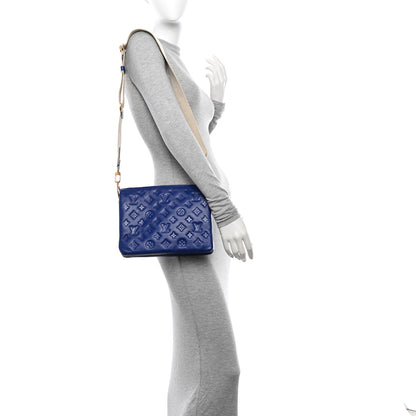 Louis Vuitton Lambskin Embossed Monogram Coussin PM H32 Smalt Blue 2 of 10