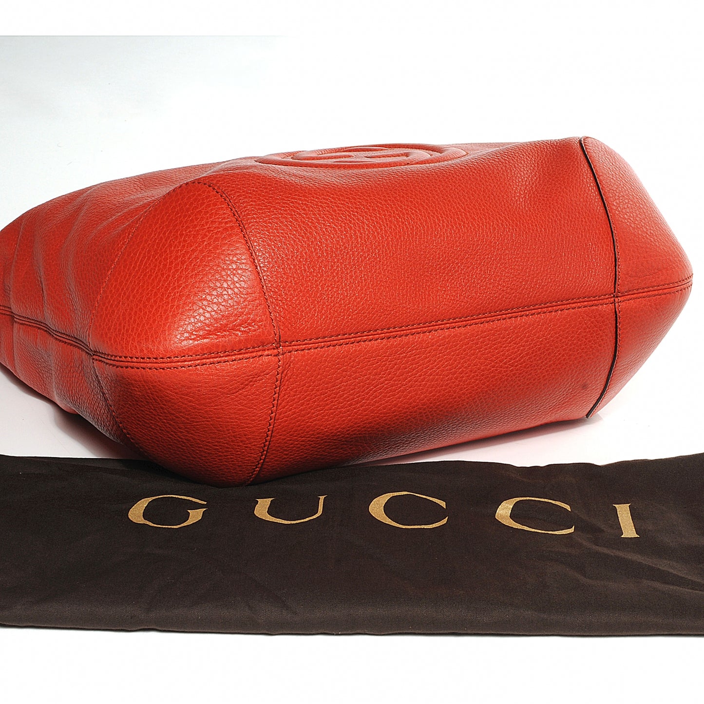 Pebbled Calfskin Medium Soho Chain Hobo Red