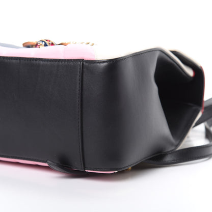 Gucci Calfskin Bamboo Trapuntata Queen Margaret Backpack Blue Agata Hibiscus Red Mystic White Sugar Pink 9 of 10