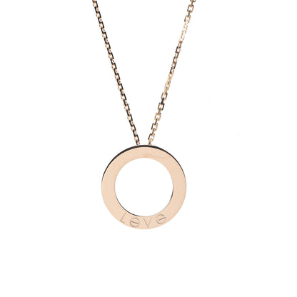 Cartier 18K Pink Gold 3 Diamonds LOVE Pendant Necklace 4 of 6