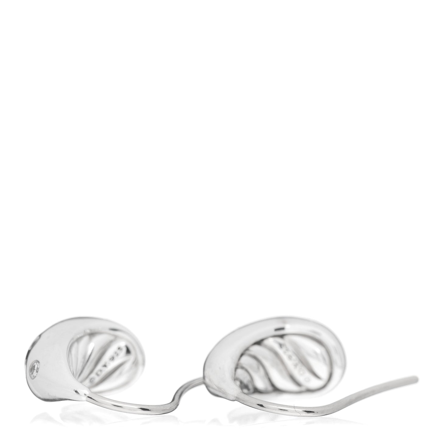 Sterling Silver Diamond 15mm Pure Form Earrings