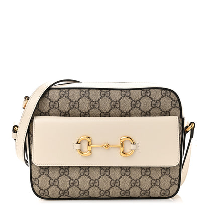 Gucci GG Supreme Monogram Small Horsebit 1955 Shoulder Bag Beige Mystic White 1 of 9