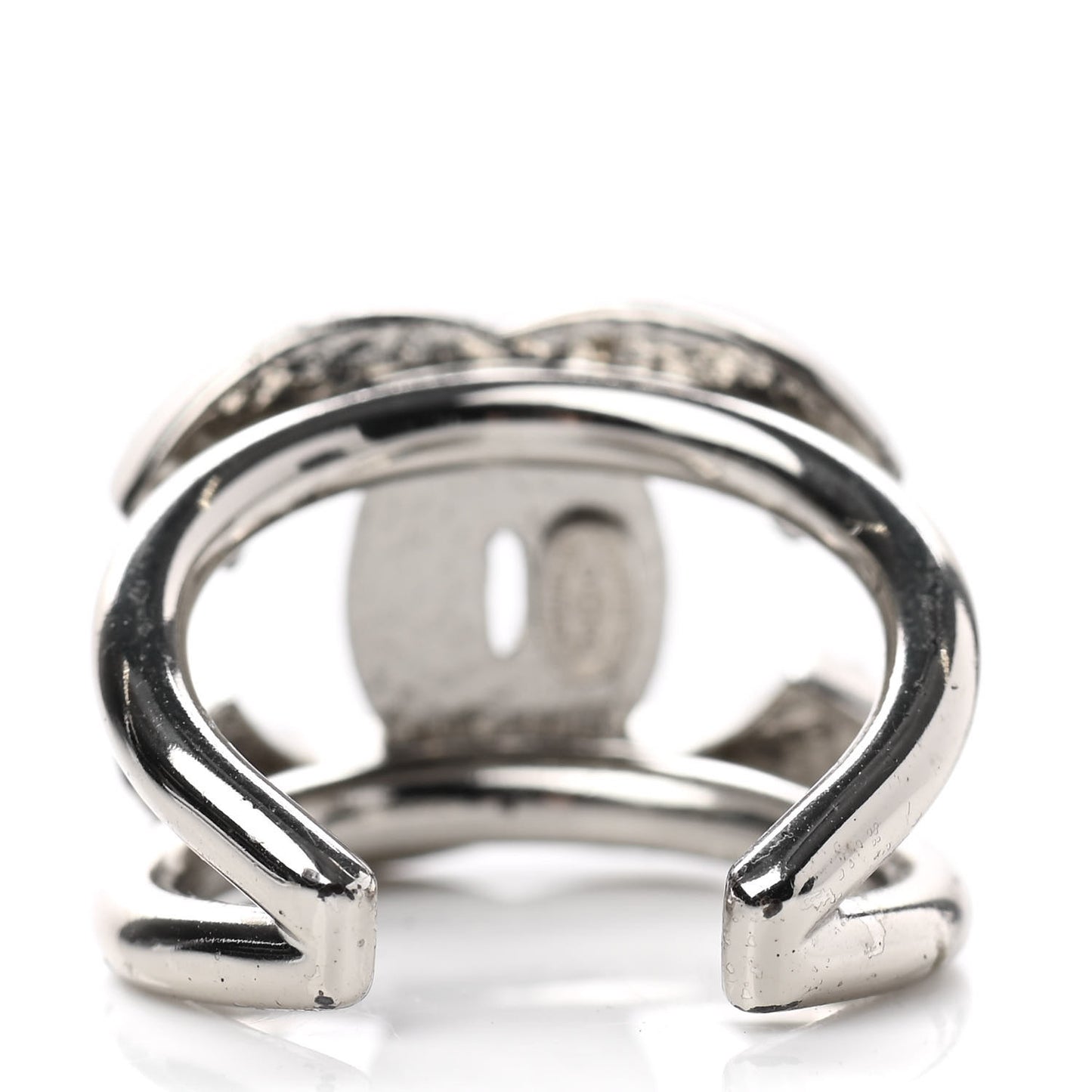 Metal Pearl CC Ring 6.5 Silver
