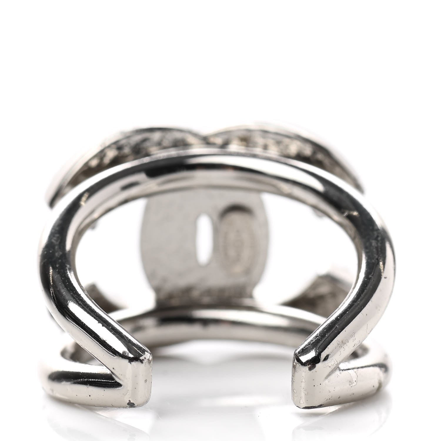Chanel Metal Pearl CC Ring 6.5 Silver 3 of 7