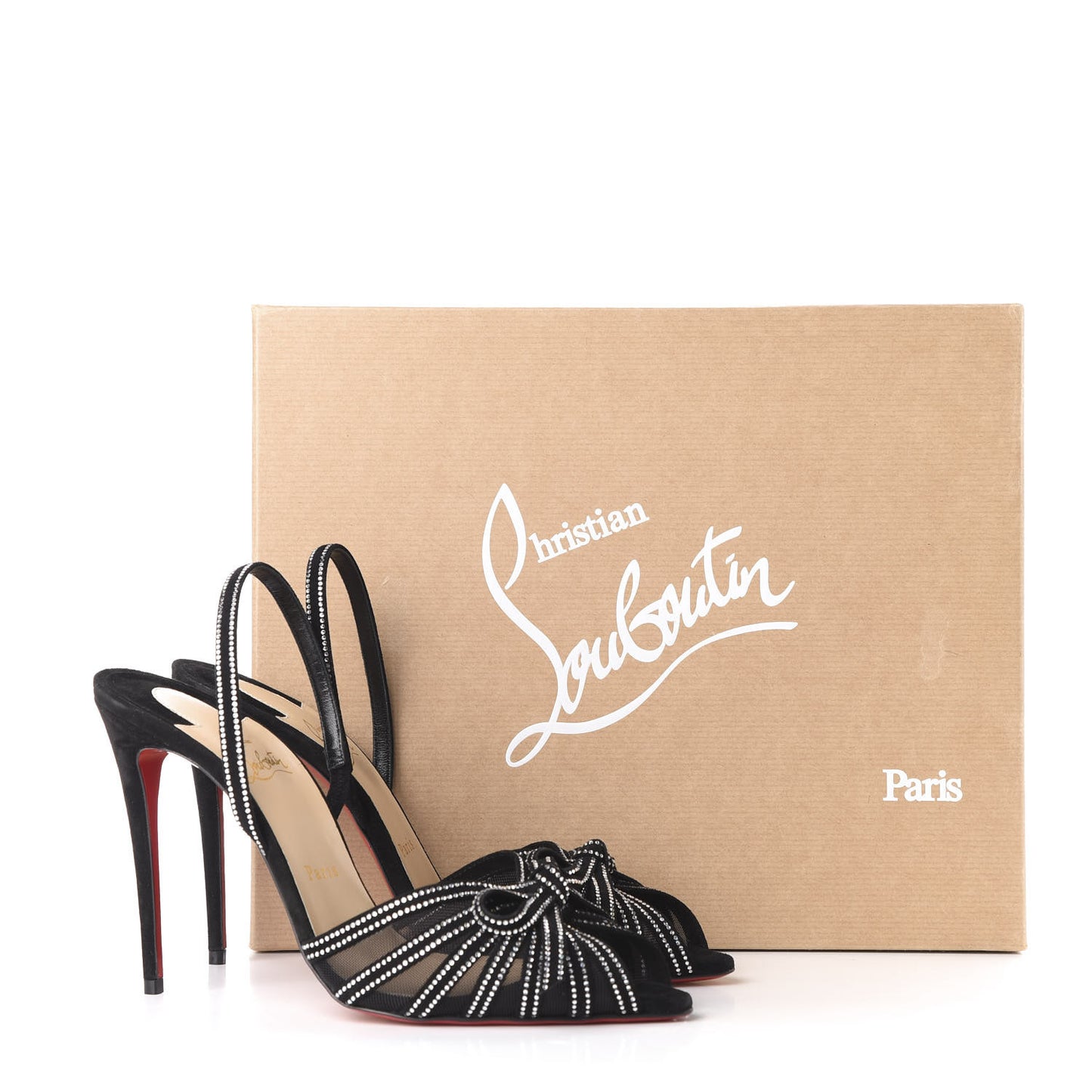 Suede Mesh Embellished Araborda 100 Slingback Sandals 39.5 Black