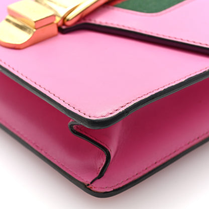 Gucci Vitello Fontanella Web Mini Sylvie Chain Shoulder Bag Pink Tropical Flower 10 of 10