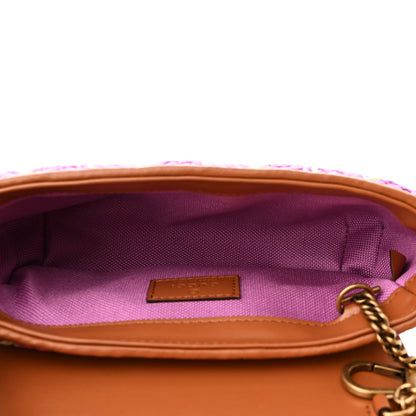 Gucci Woven Raffia Calfskin Super Mini GG Marmont Shoulder Bag Multicolor 5 of 11