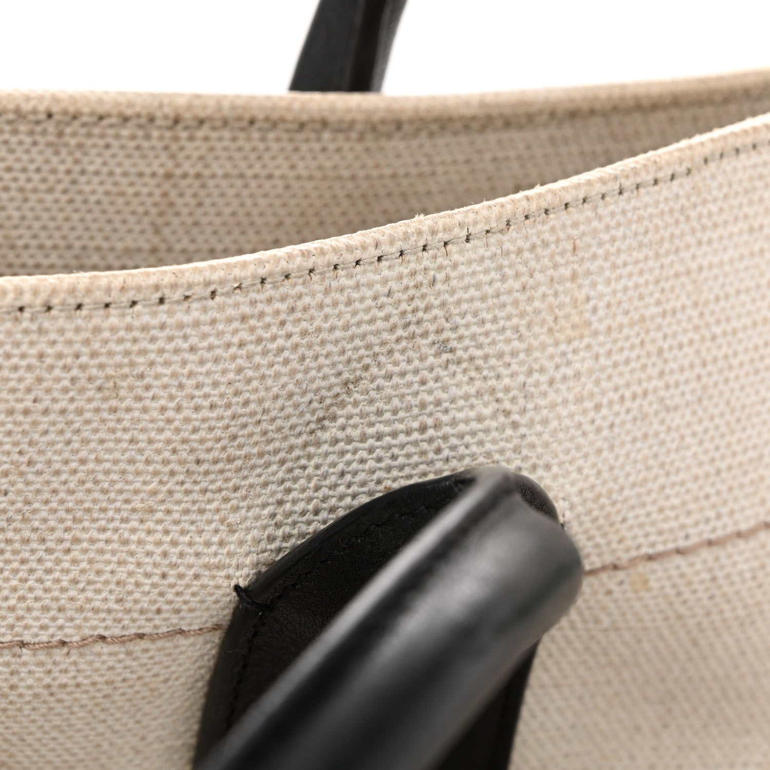 Saint Laurent Linen Calfskin Rive Gauche Tote Optic White 12 of 14