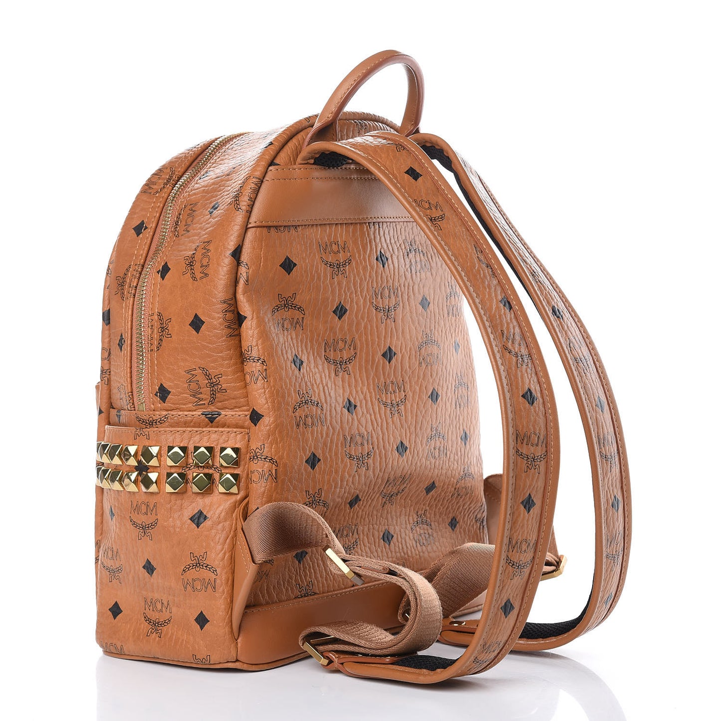 Visetos Small Side Stud Stark Backpack Cognac