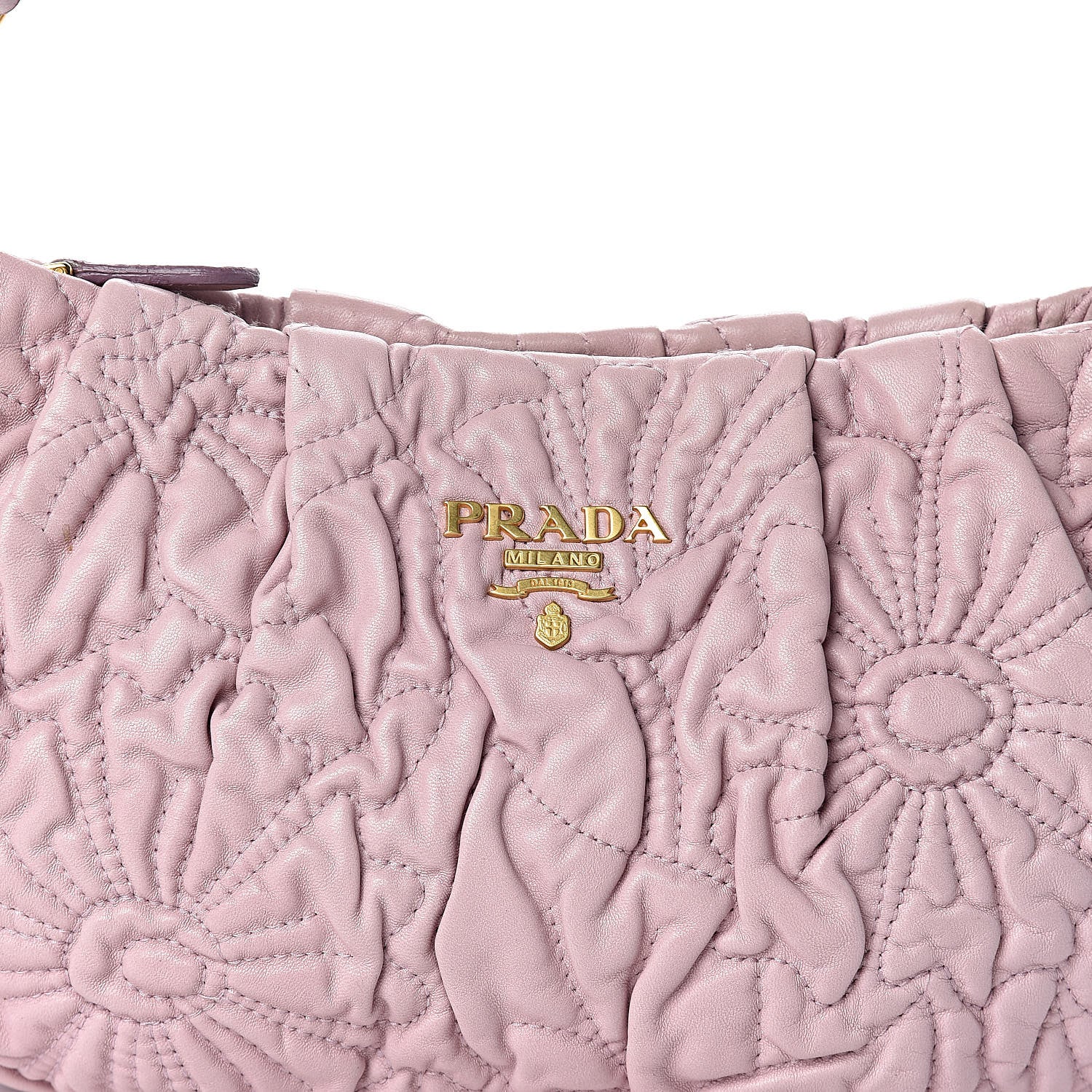 Prada Nappa Stitches Shoulder Bag Petalo 9 of 9