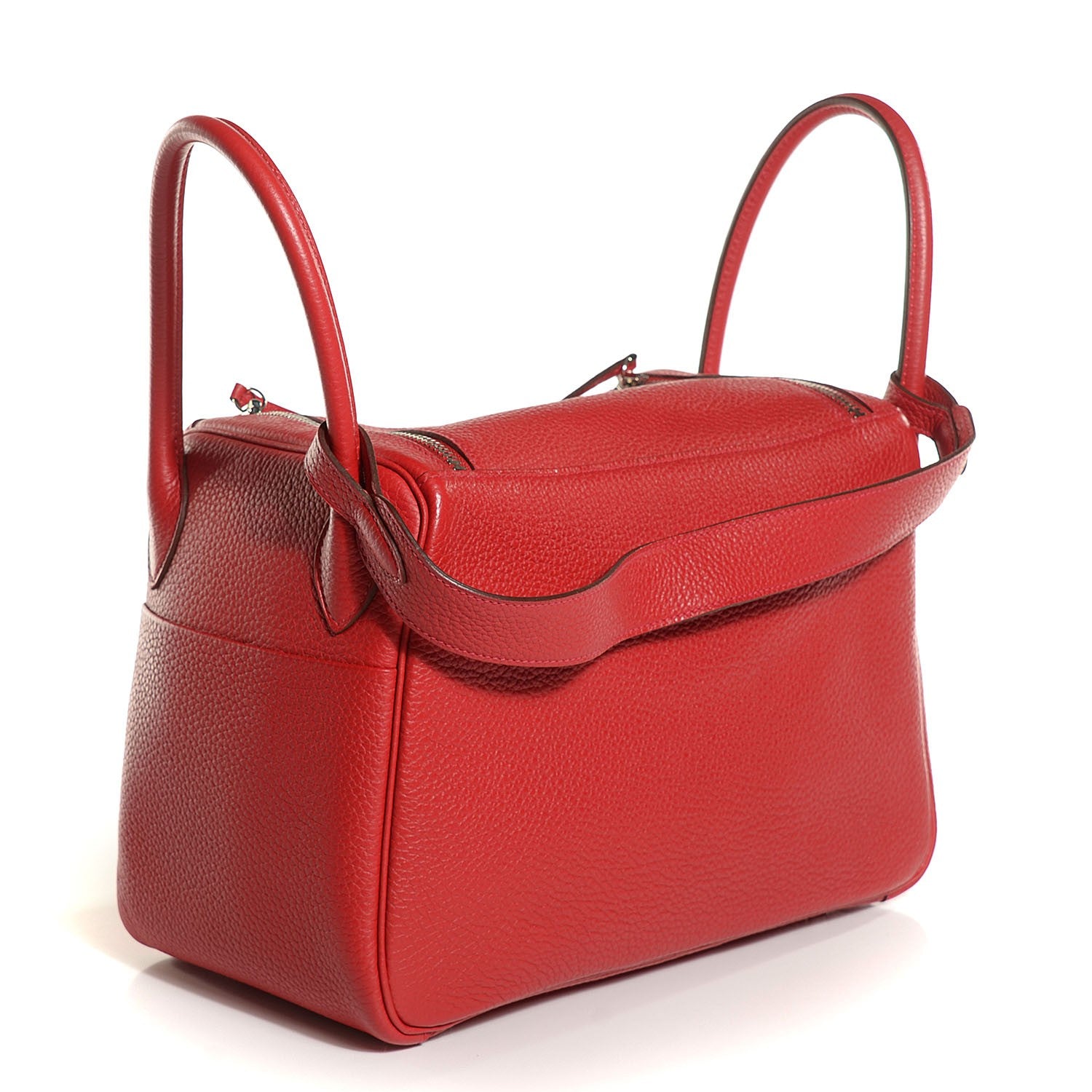 Hermes Taurillon Clemence Lindy 30 Rouge Casaque 3 of 15