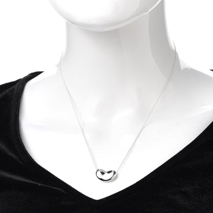 Tiffany Sterling Silver 18mm Elsa Peretti Bean Pendant Necklace 2 of 5