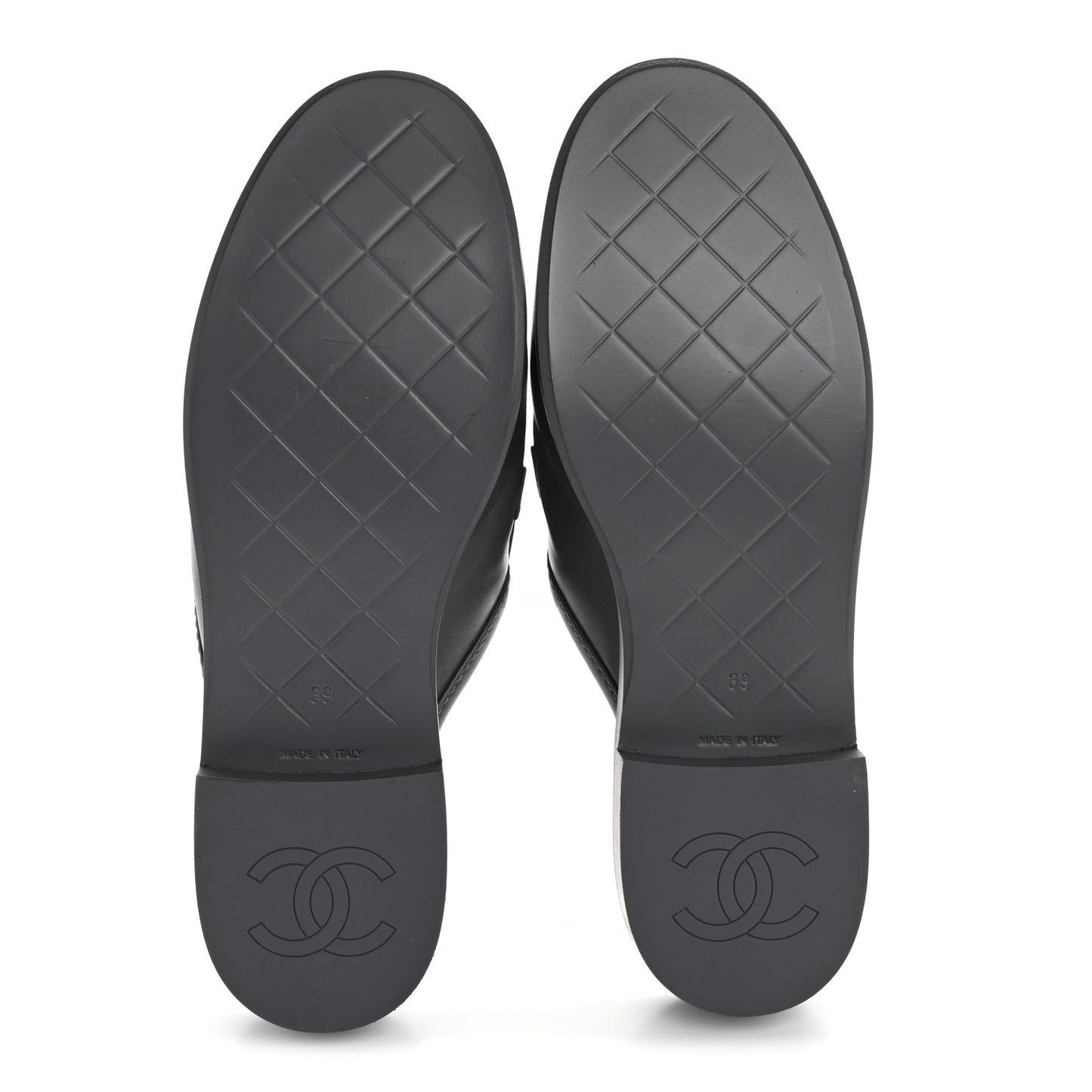 Lambskin Quilted CC Turnlock Mules 39 Grey