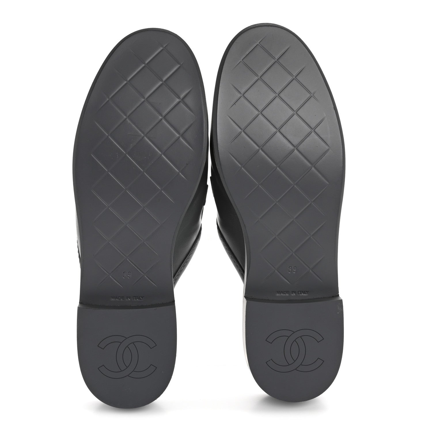 Chanel Lambskin Quilted CC Turnlock Mules 39 Grey 6 of 9