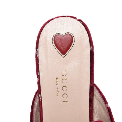 Gucci Velvet GG Monogram Womens Princetown Slippers 36 Red Cipria 8 of 11