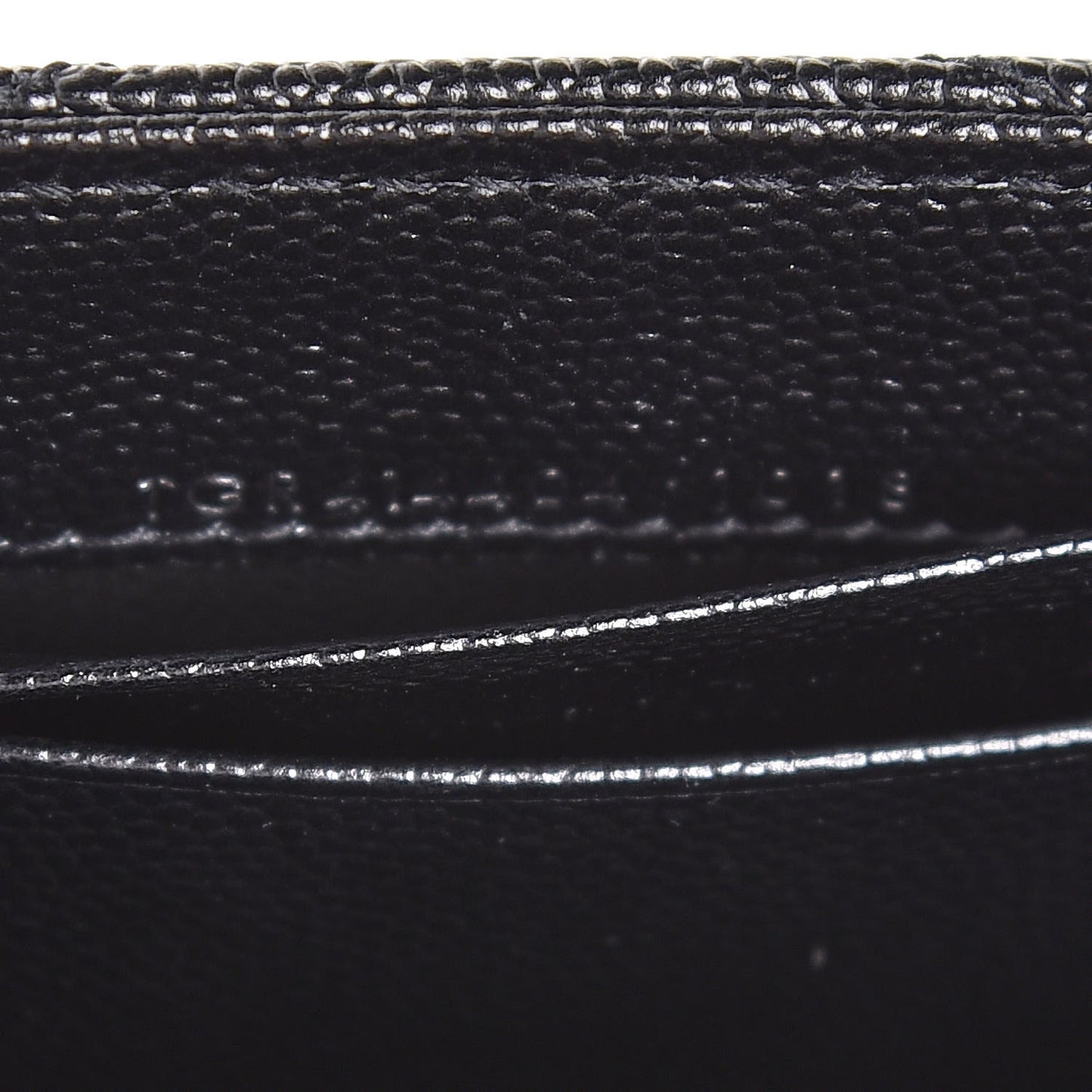 Grain De Poudre Matelasse Chevron Small Monogram Envelope Wallet Black