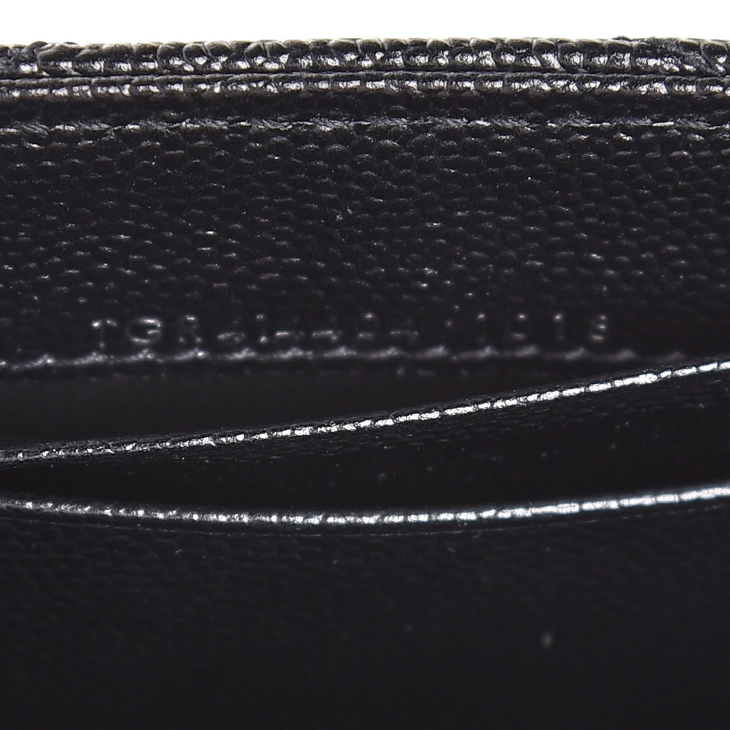 Saint Laurent Grain De Poudre Matelasse Chevron Small Monogram Envelope Wallet Black 7 of 8