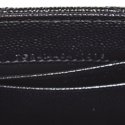 Saint Laurent Grain De Poudre Matelasse Chevron Small Monogram Envelope Wallet Black 7 of 8