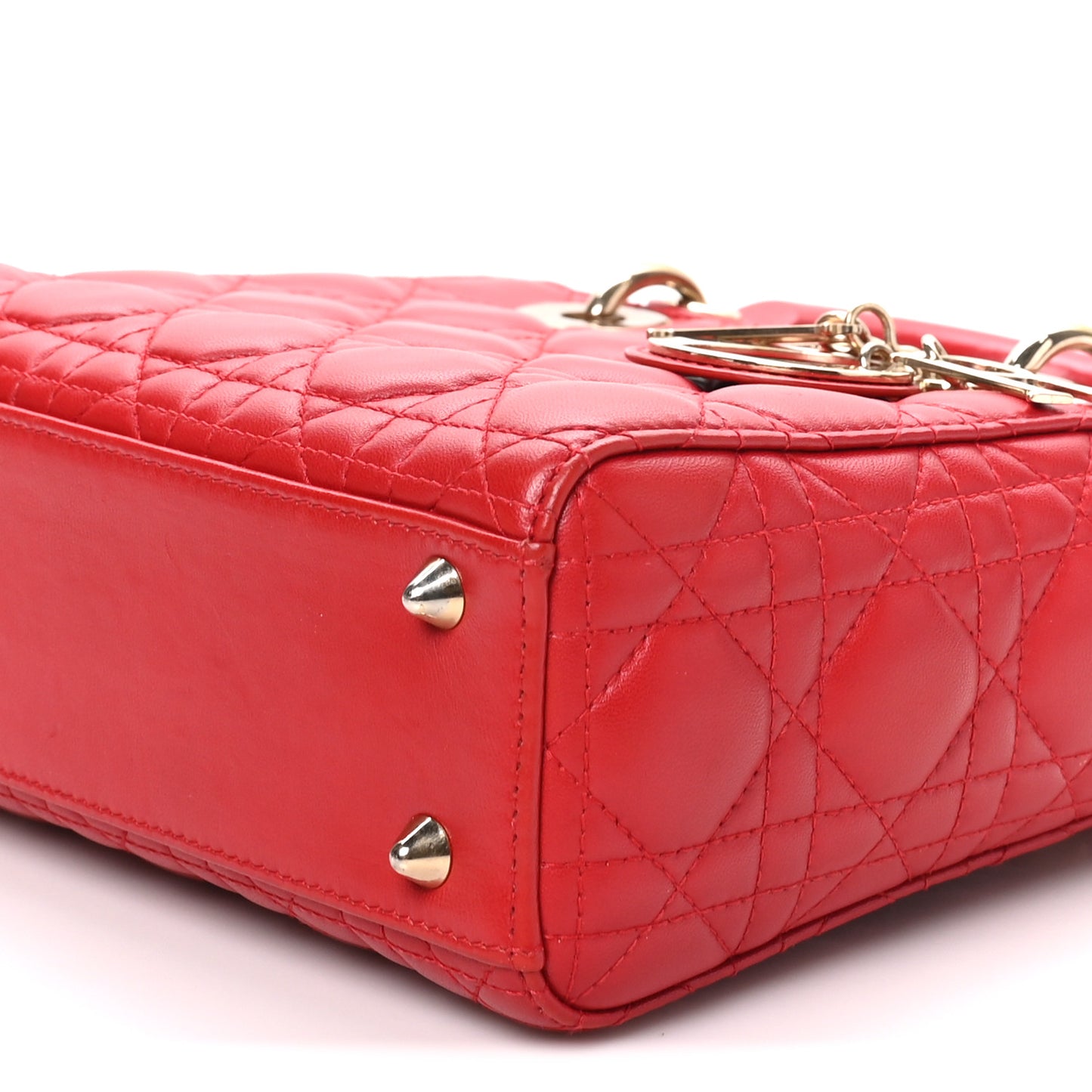 Lambskin Cannage Small My ABCDior Lady Dior Red
