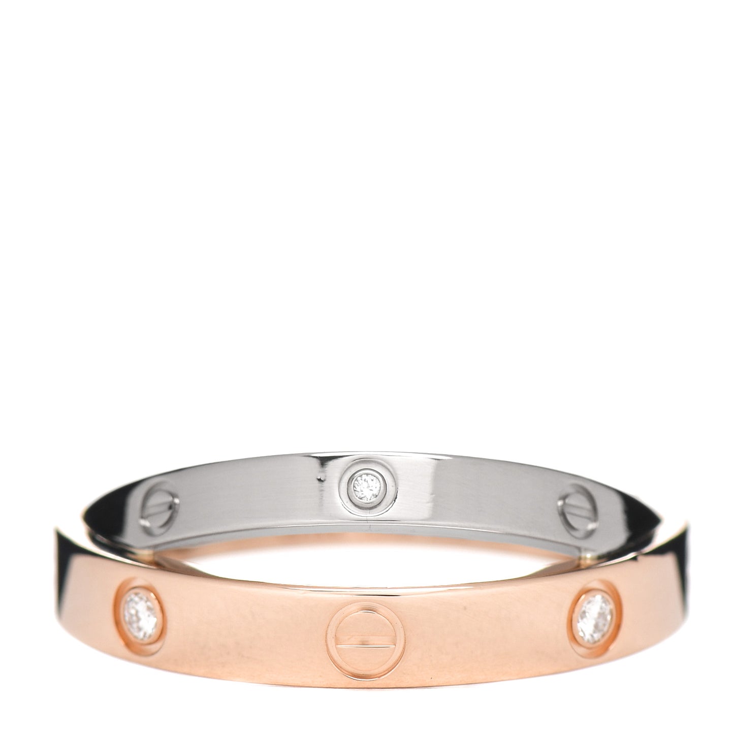 18K Pink White Gold 6 Diamond LOVE Ring 53 6.25