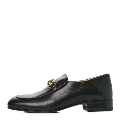 Gucci Goatskin Womens Horsebit Mid-Heel Loafers 38 Black 1 of 8