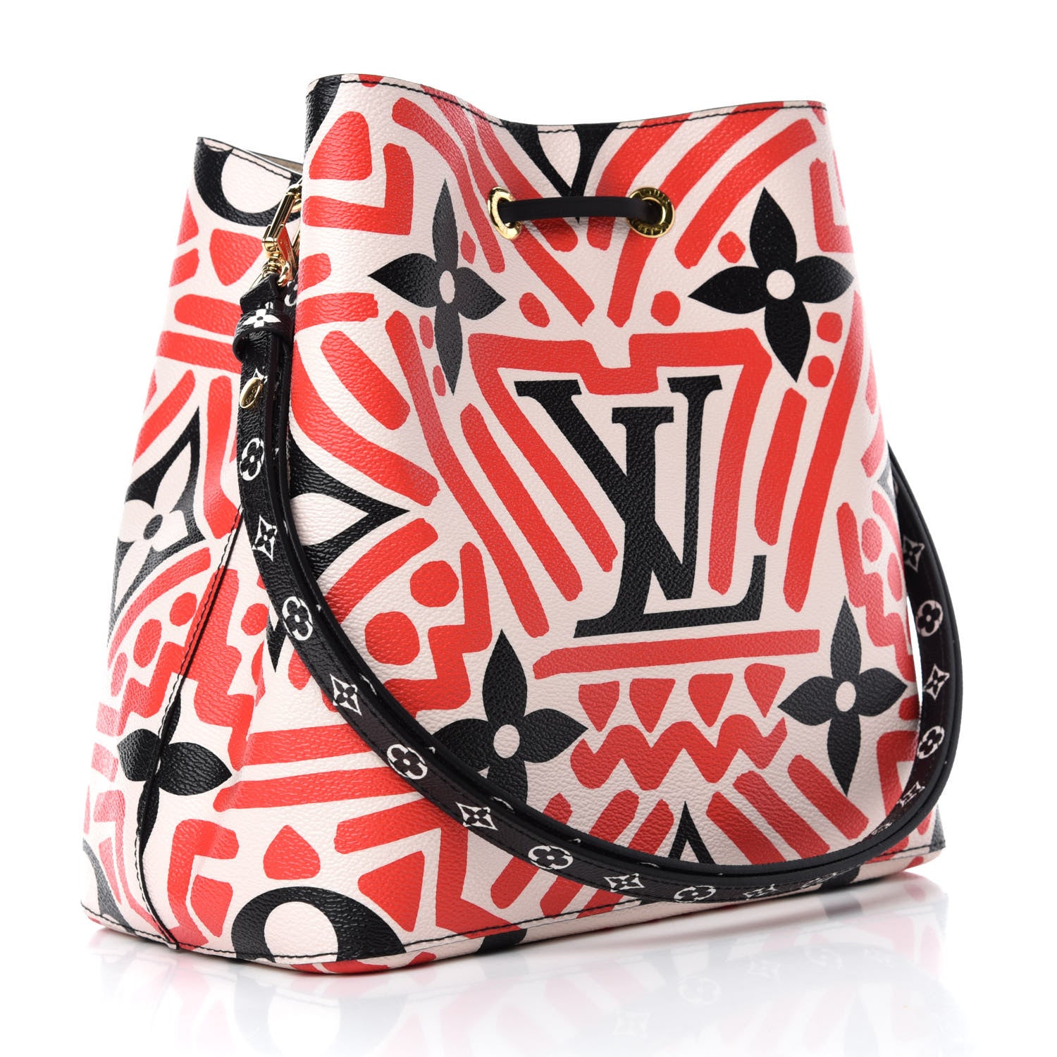 Louis Vuitton Monogram Giant Crafty NeoNoe MM Creme Rouge Black 3 of 9
