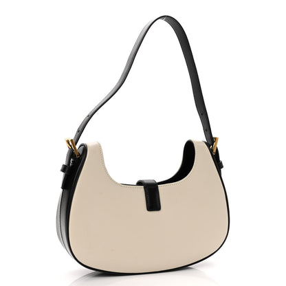 Saint Laurent Shiny Calfskin Le Fermoir Hobo Blanc Vintage Black 3 of 9