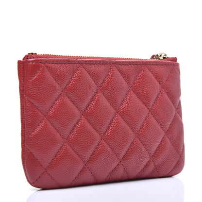 Chanel Caviar Quilted Small Cosmetic Case Red 3 of 11