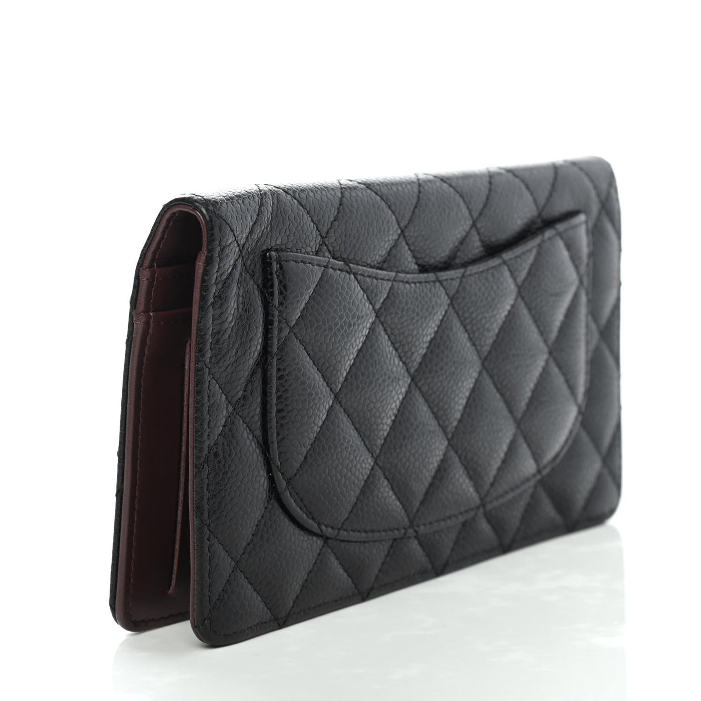 Caviar Quilted Yen Wallet Black
