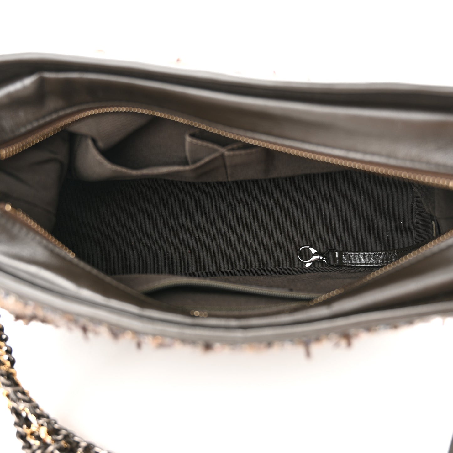 Tweed Calfskin Medium Gabrielle Hobo Brown
