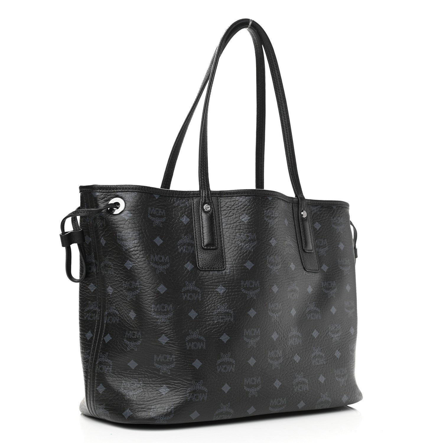 MCM Visetos Medium Reversible Shopper Tote Black 6 of 20