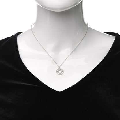 Tiffany 18K White Gold Diamond Small Atlas Open Pave Pendant Necklace 2 of 6