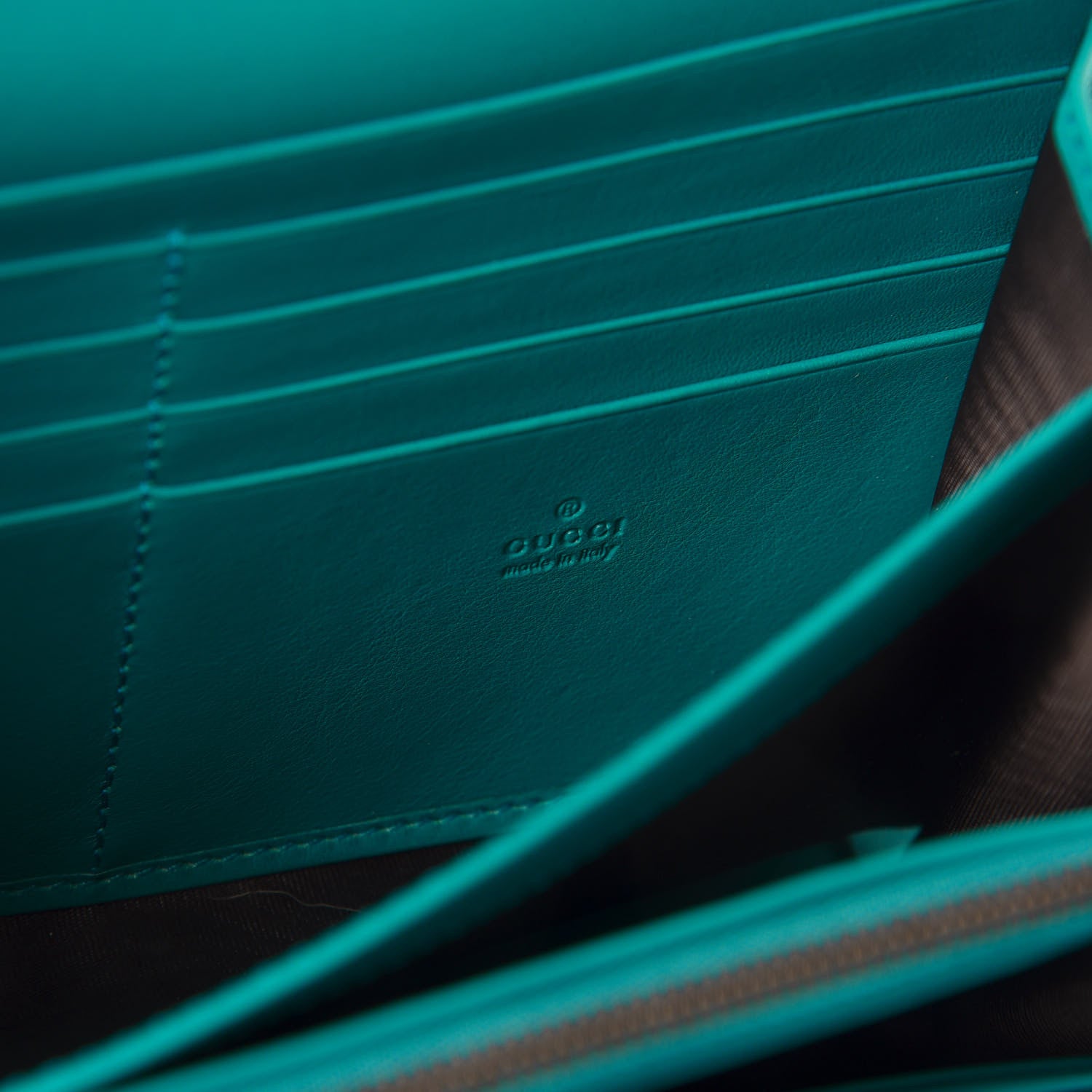 Gucci Velvet Matelasse GG Marmont Chain Wallet Pavone Cyan 7 of 10
