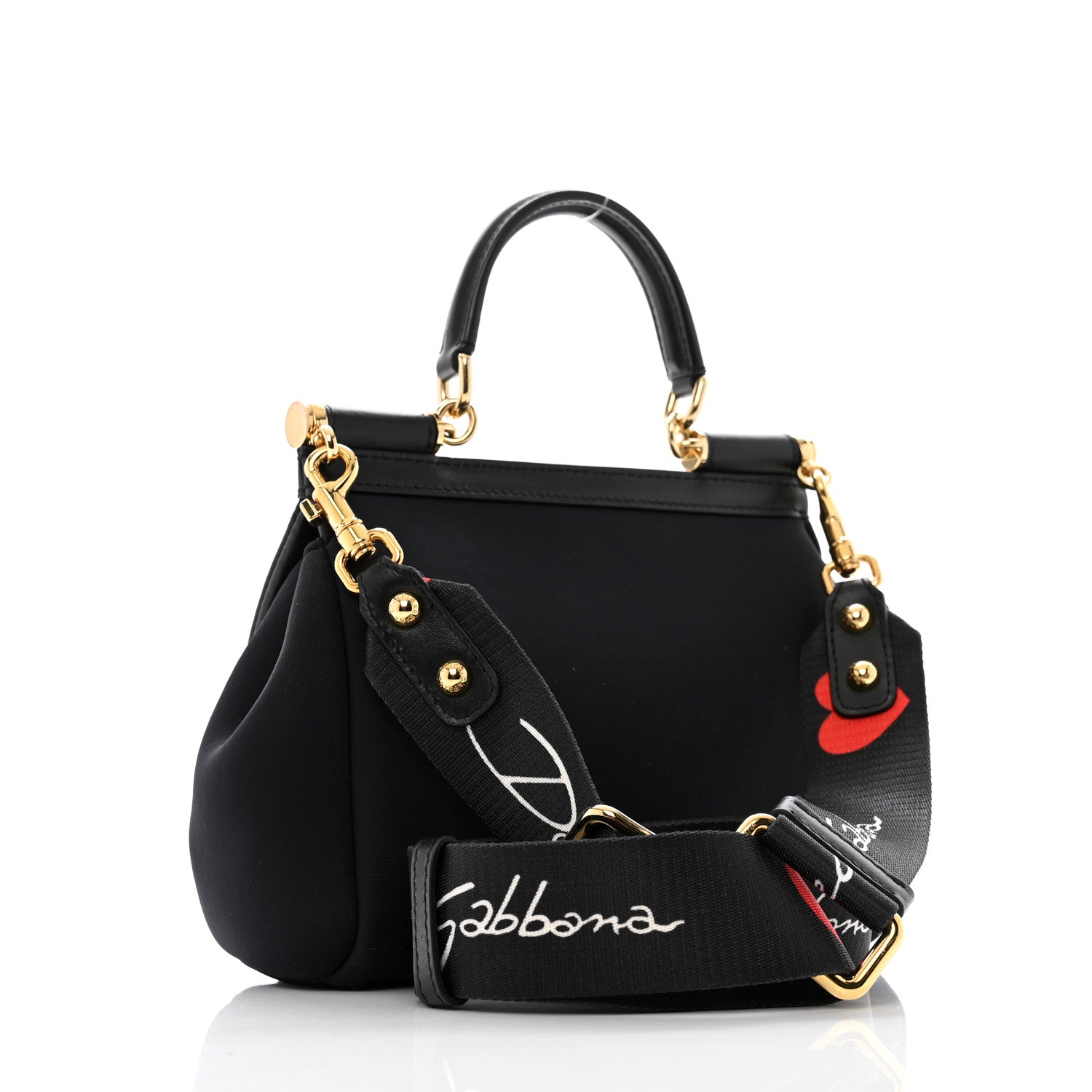 Dolce & Gabbana Neoprene Small Miss Sicily Satchel Black 3 of 13