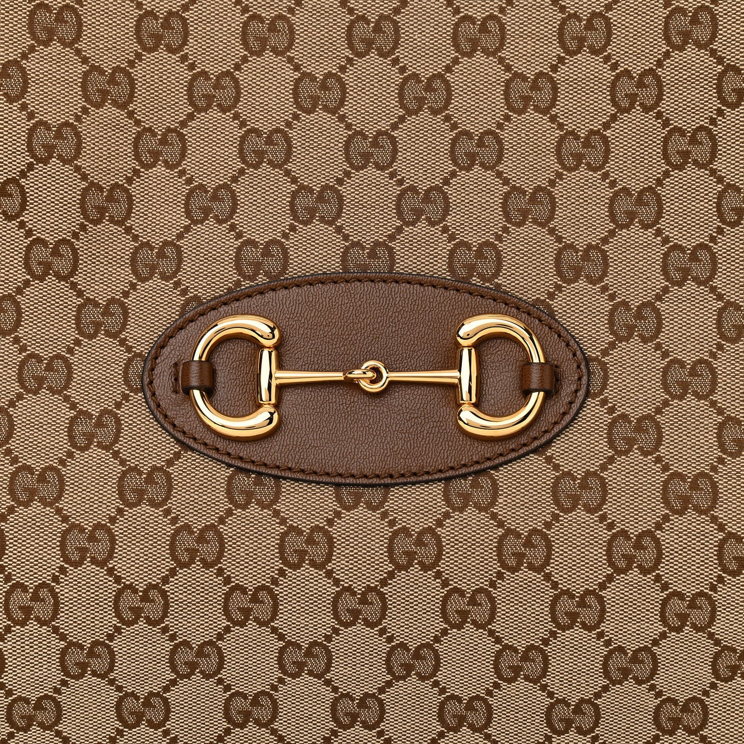 Monogram Horsebit 1955 Tote Bag Beige Brown Sugar