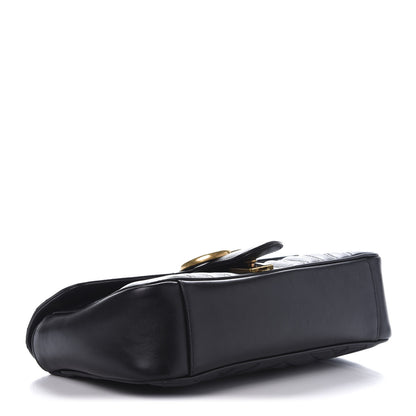 Gucci Calfskin Matelasse Small GG Marmont Shoulder Bag Black 4 of 14