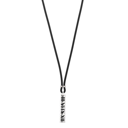 Tiffany Sterling Silver Rubber Atlas Bar Pendant Necklace 1 of 5