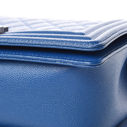 Chanel Caviar Quilted Medium Boy Flap Blue 10 of 12