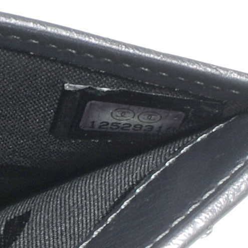 Calfskin Quilted Cambon Bi-Fold Wallet Black