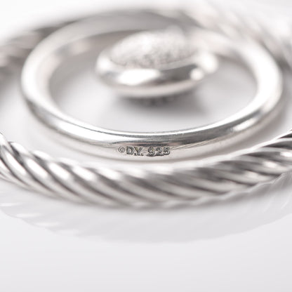 David Yurman Sterling Silver Black Diamond Mobile Circle Earrings 4 of 6