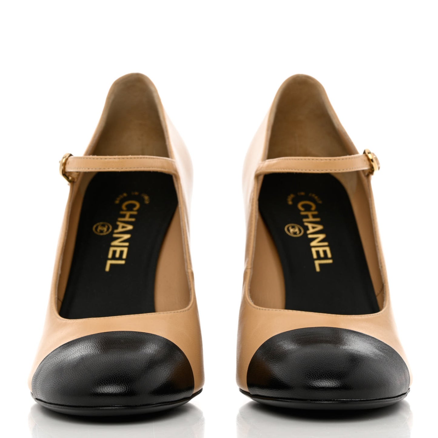 Shiny Goatskin Pearls Open Cap Toe Slingback Pumps 40 Beige Black