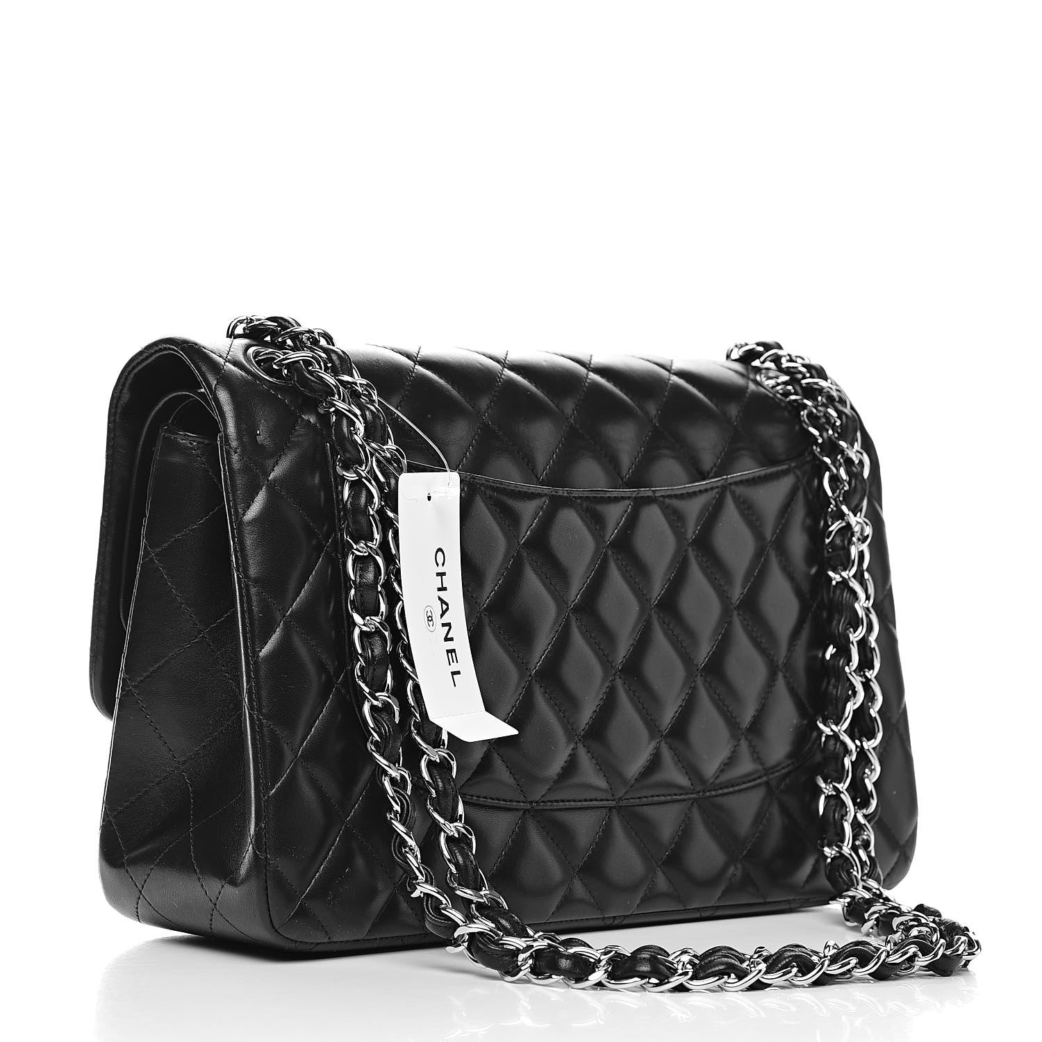 Chanel Lambskin Quilted Jumbo Double Flap Black 3 of 11